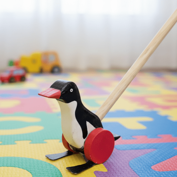 Wooden Penguin Pusher